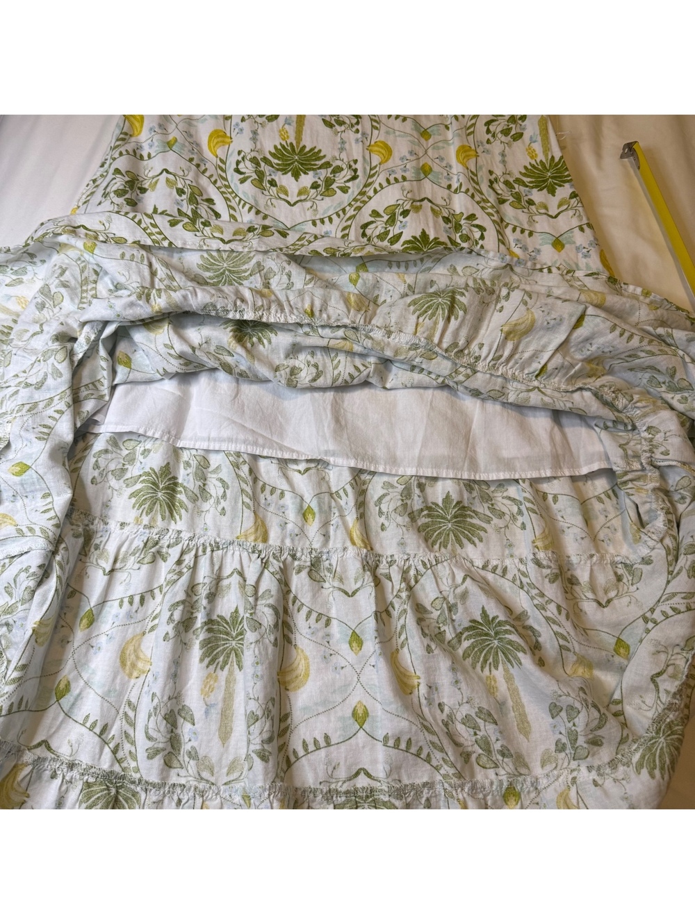 NWT Calypso St. Barth White & Green Floral Linen Summer Dress Size Medium - Picture 8 of 13